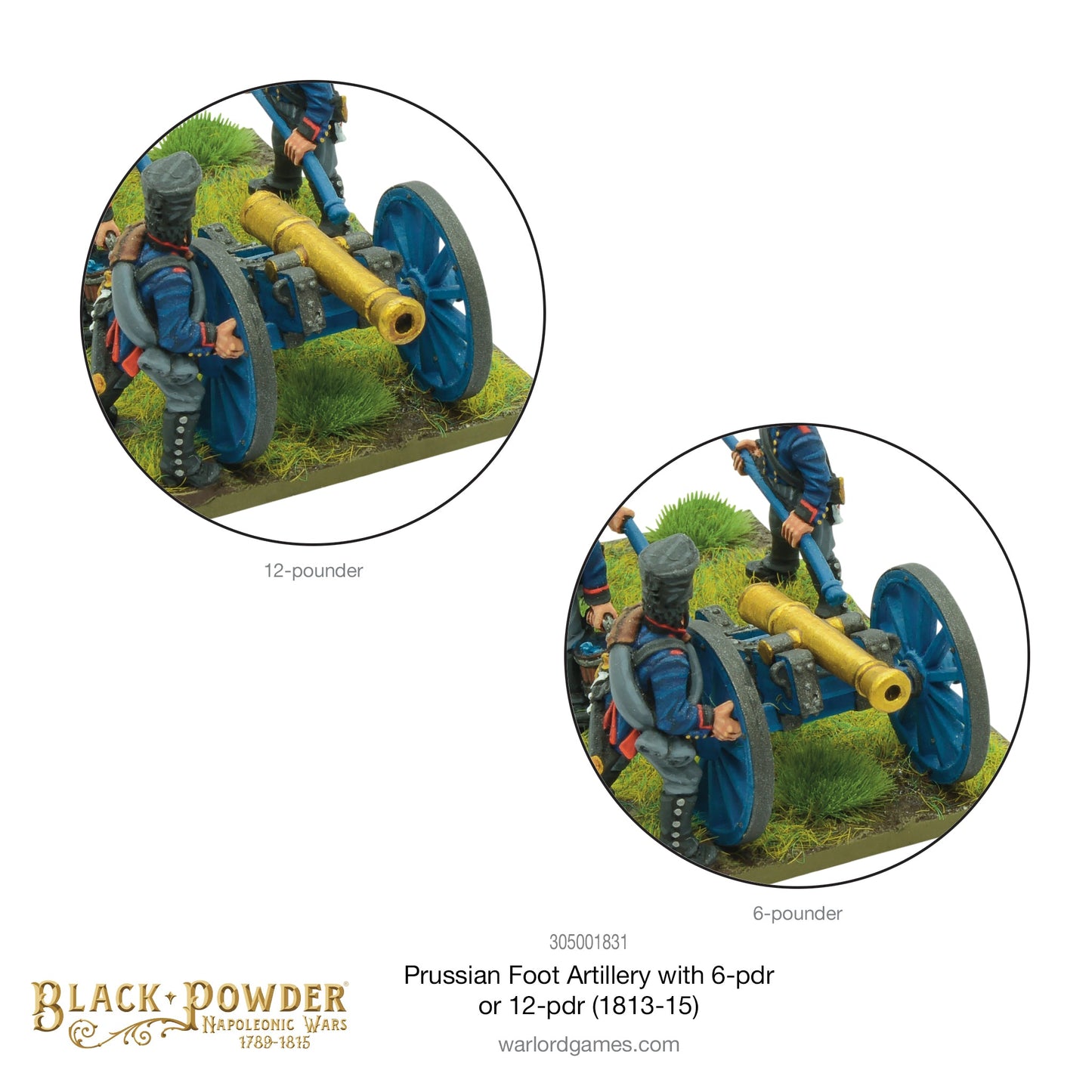 Black Powder: Prussians - Napoleonic Prussian Foot Artillery with 6- or 12-pdr (1813-15)