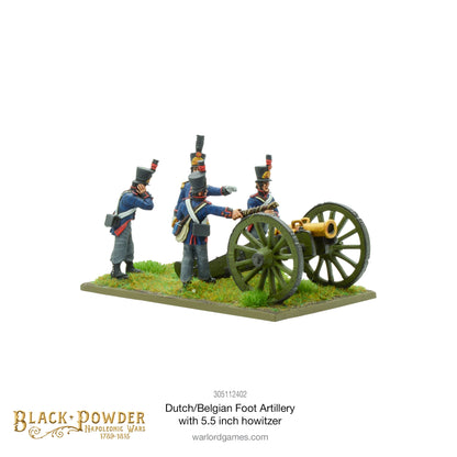 Black Powder: Napoleonic Dutch-Belgian Foot Artillery with 5.5-inch howitzer