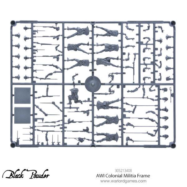 Black Powder: AWI Colonial Militia Sprue