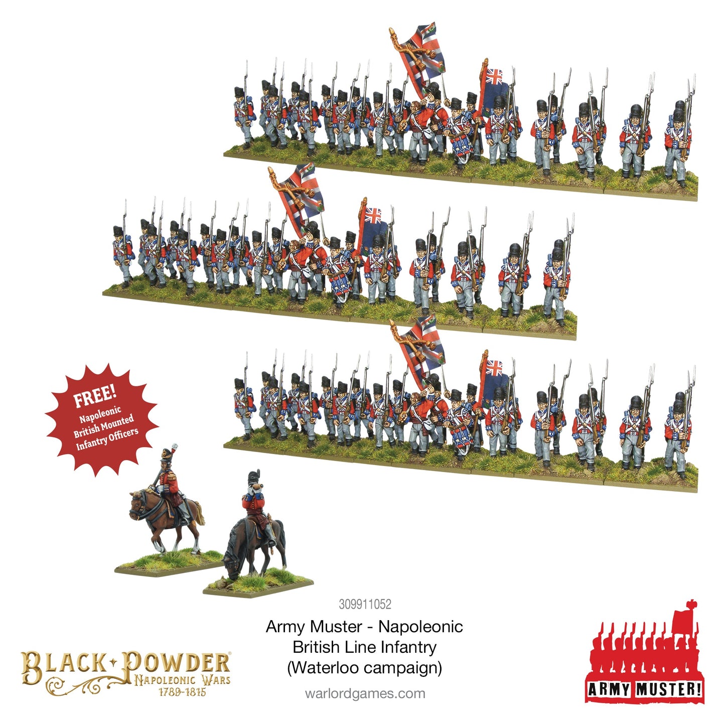 Black Powder: British - Army Muster: Napoleonic British Line Infantry (Waterloo Campaign)