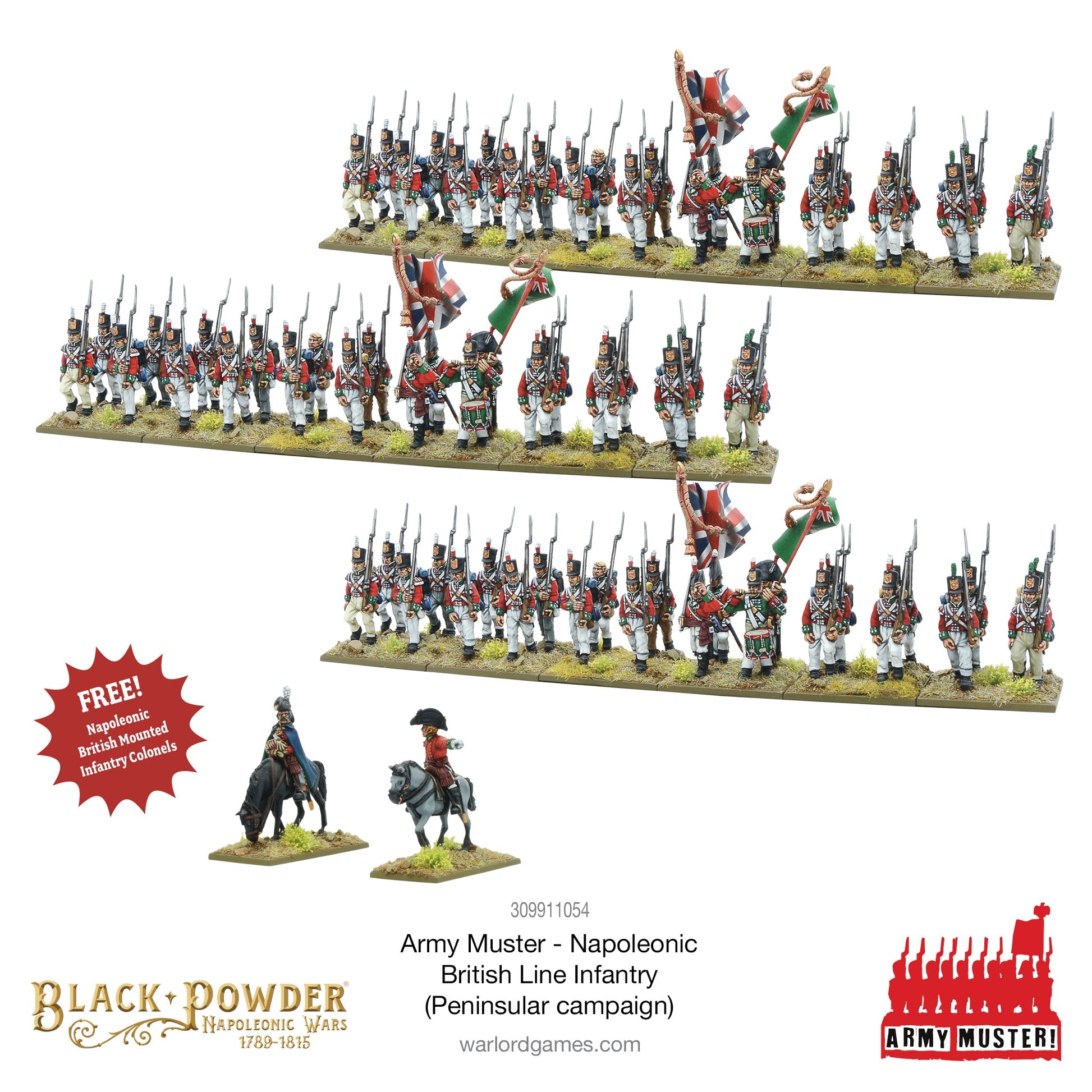 Black Powder: British - Army Muster: Napoleonic British Line Infantry (Peninsular Campaign)