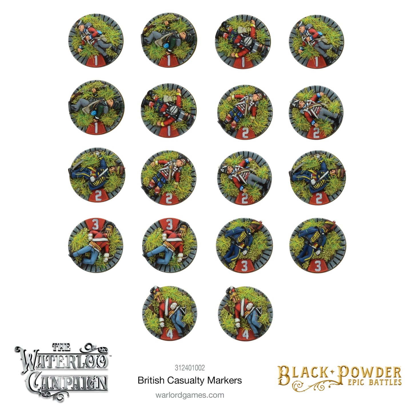 Epic Battles: Waterloo - Battles: Napoleonic British Casualty Markers