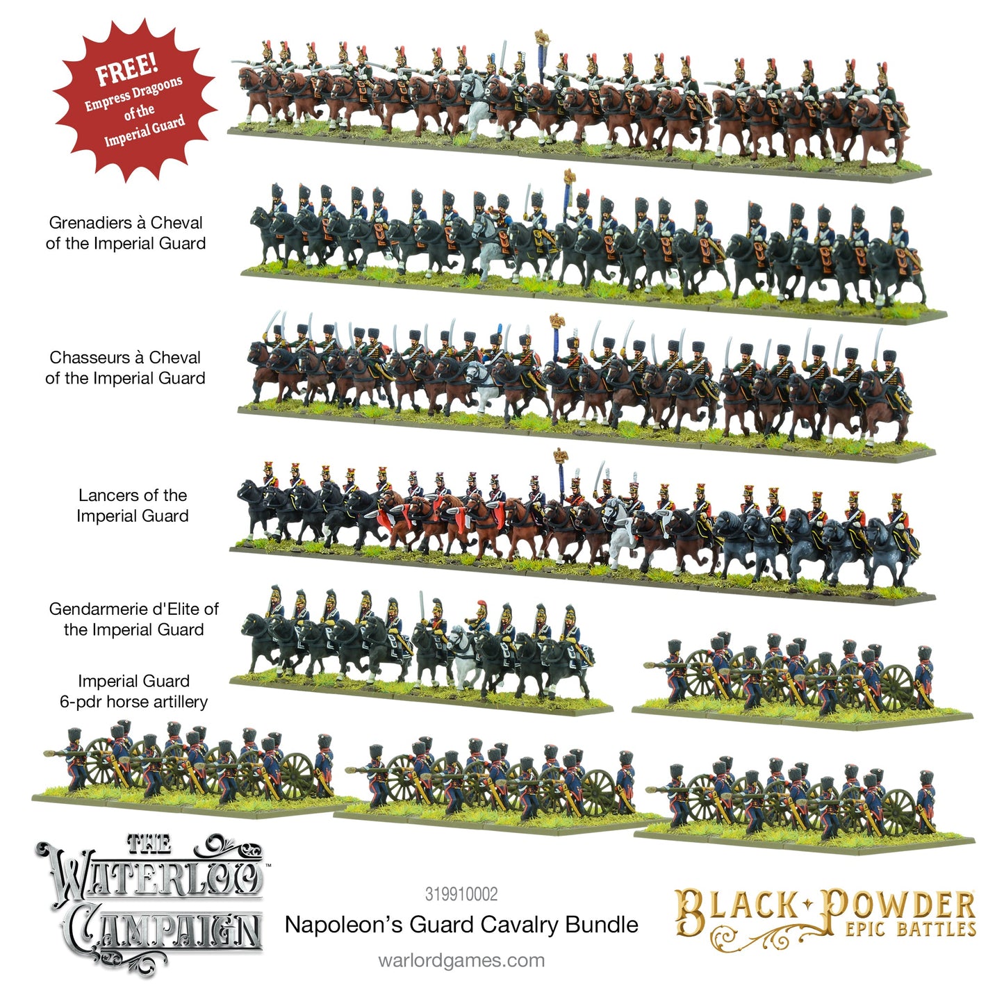 Black Powder: French - Battles: Waterloo - Napoleon's Guard Cavalry Bundle