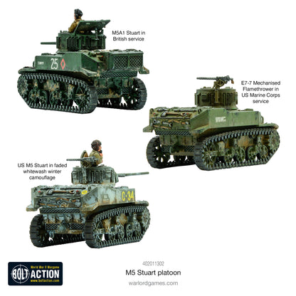 Achtung Panzer!: British Tanks - M5 Stuart Platoon