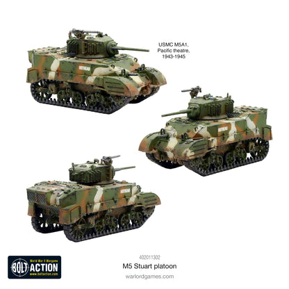 Achtung Panzer!: British Tanks - M5 Stuart Platoon