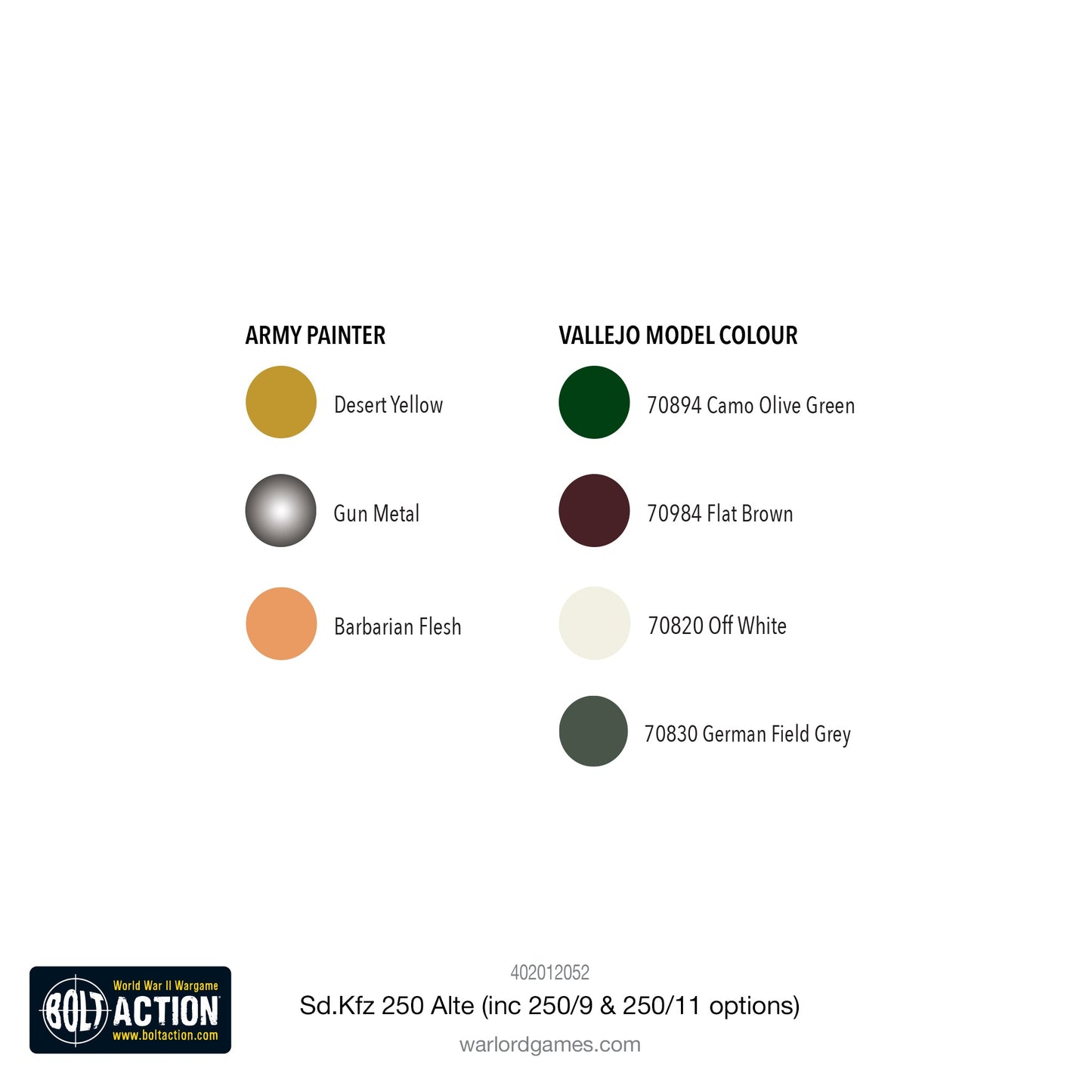 Bolt Action: German - Sd.Kfz 250 (Alte) Half-Track (Options For 250/1, 250/9 & 250/11 Variants)