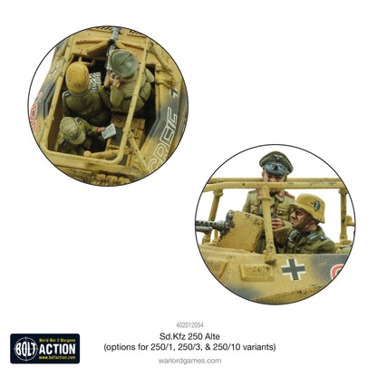 Bolt Action: German - Sd.Kfz 250 (Alte) half-track (options to make 250/1, 250/3 or 250/10 variants)