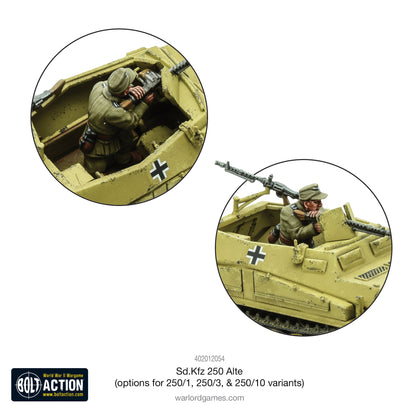 Bolt Action: German - Sd.Kfz 250 (Alte) half-track (options to make 250/1, 250/3 or 250/10 variants)
