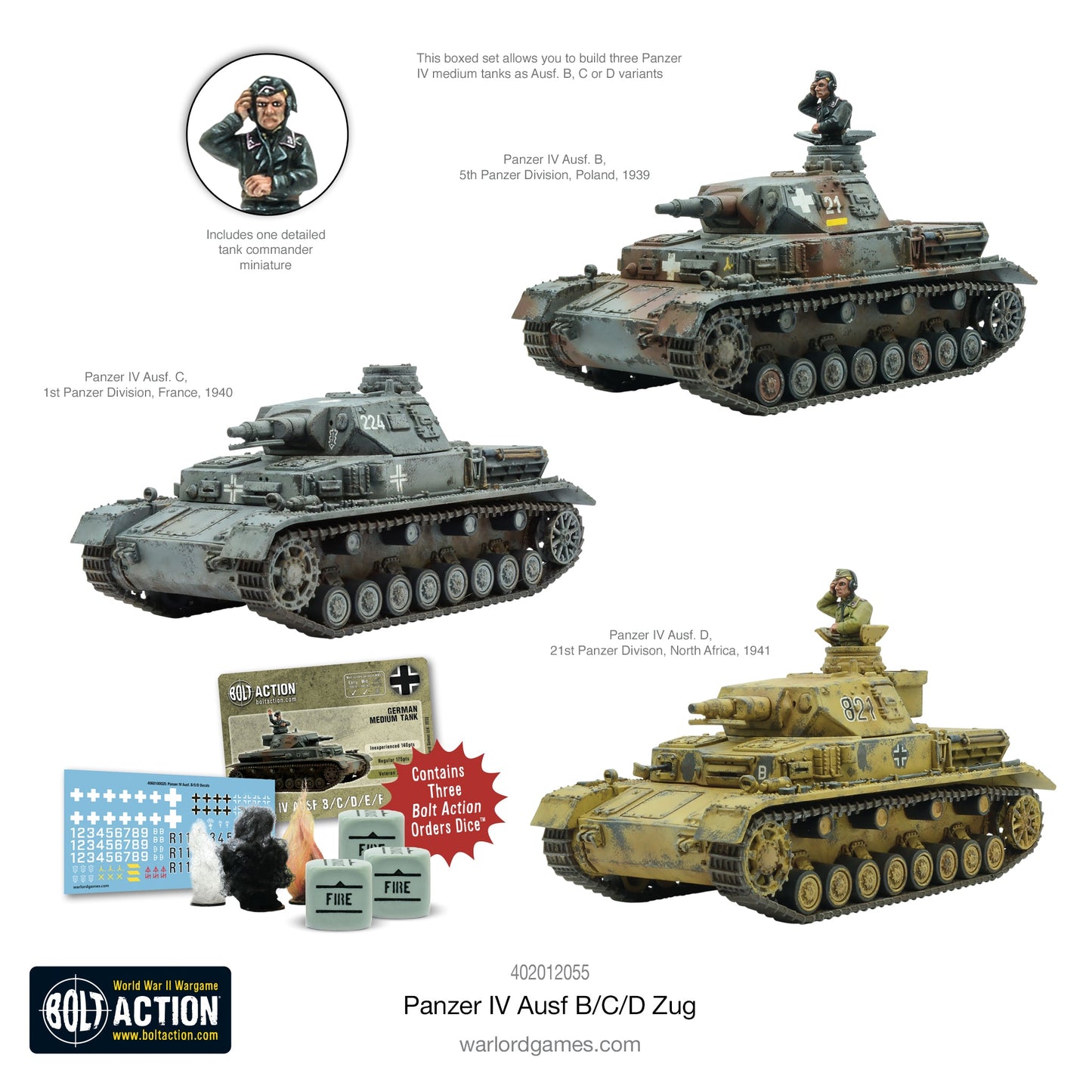 Bolt Action: German - Panzer IV Ausf. B/C/D Zug (Three Tanks)