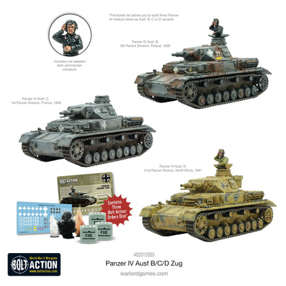 Bolt Action: German - Panzer IV Ausf. B/C/D Zug (Three Tanks)