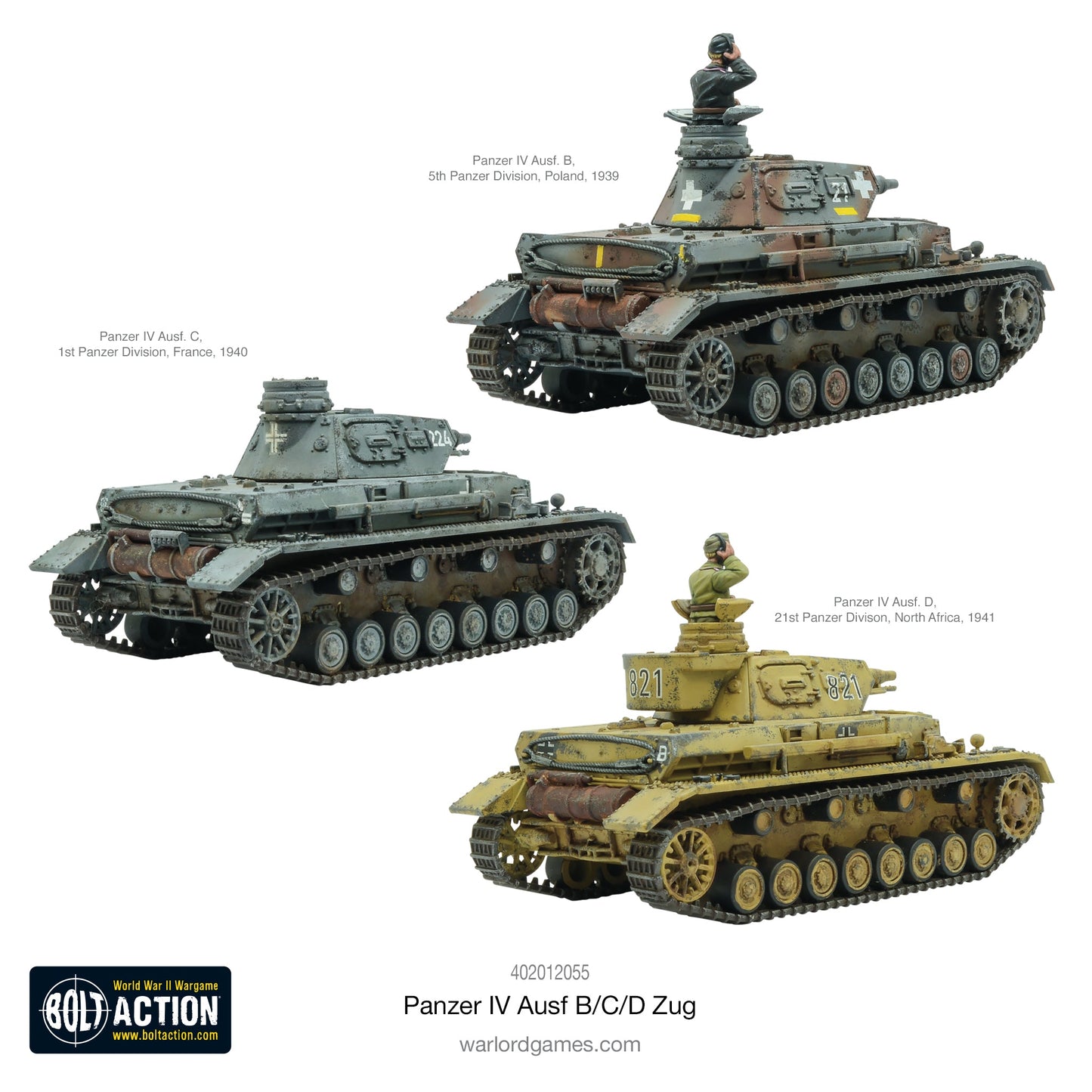 Bolt Action: German - Panzer IV Ausf. B/C/D Zug (Three Tanks)