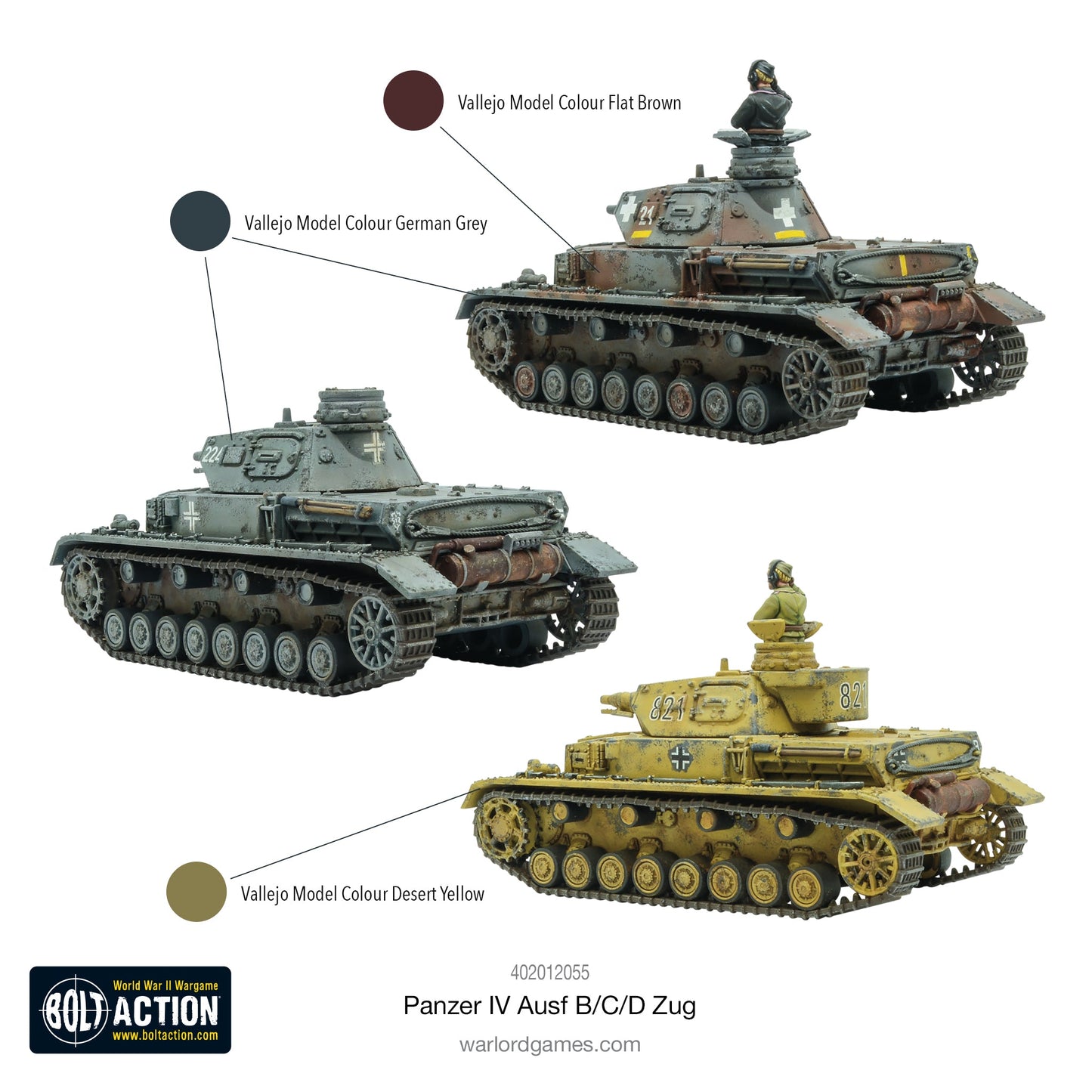 Bolt Action: German - Panzer IV Ausf. B/C/D Zug (Three Tanks)
