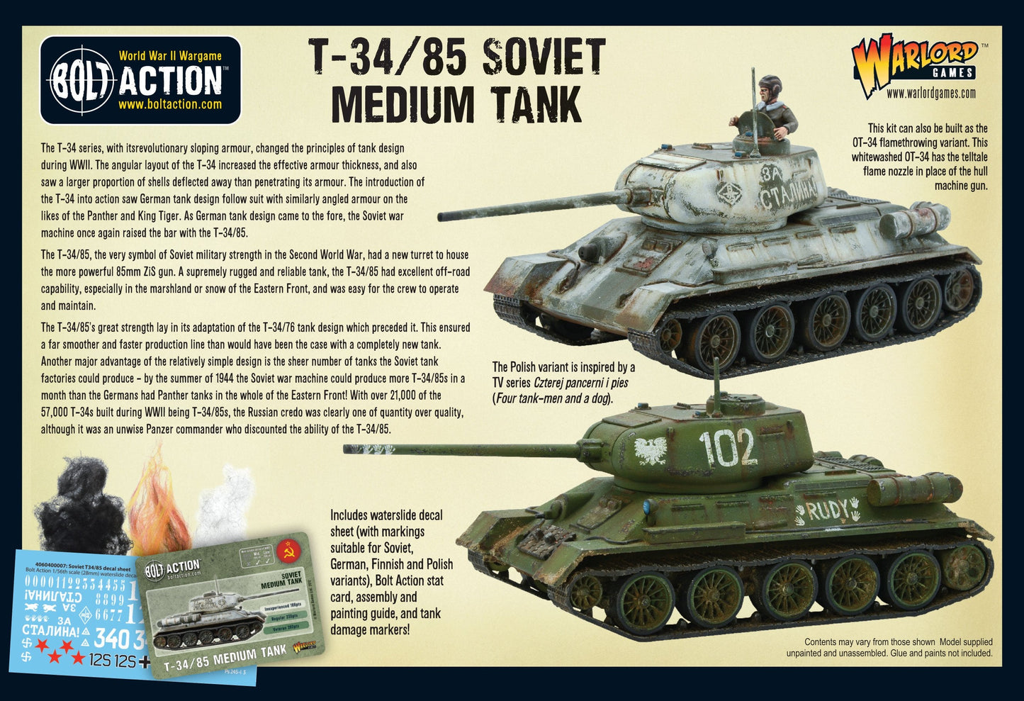 Achtung Panzer!: Soviet Tanks - T-34/85 medium tank (plastic)