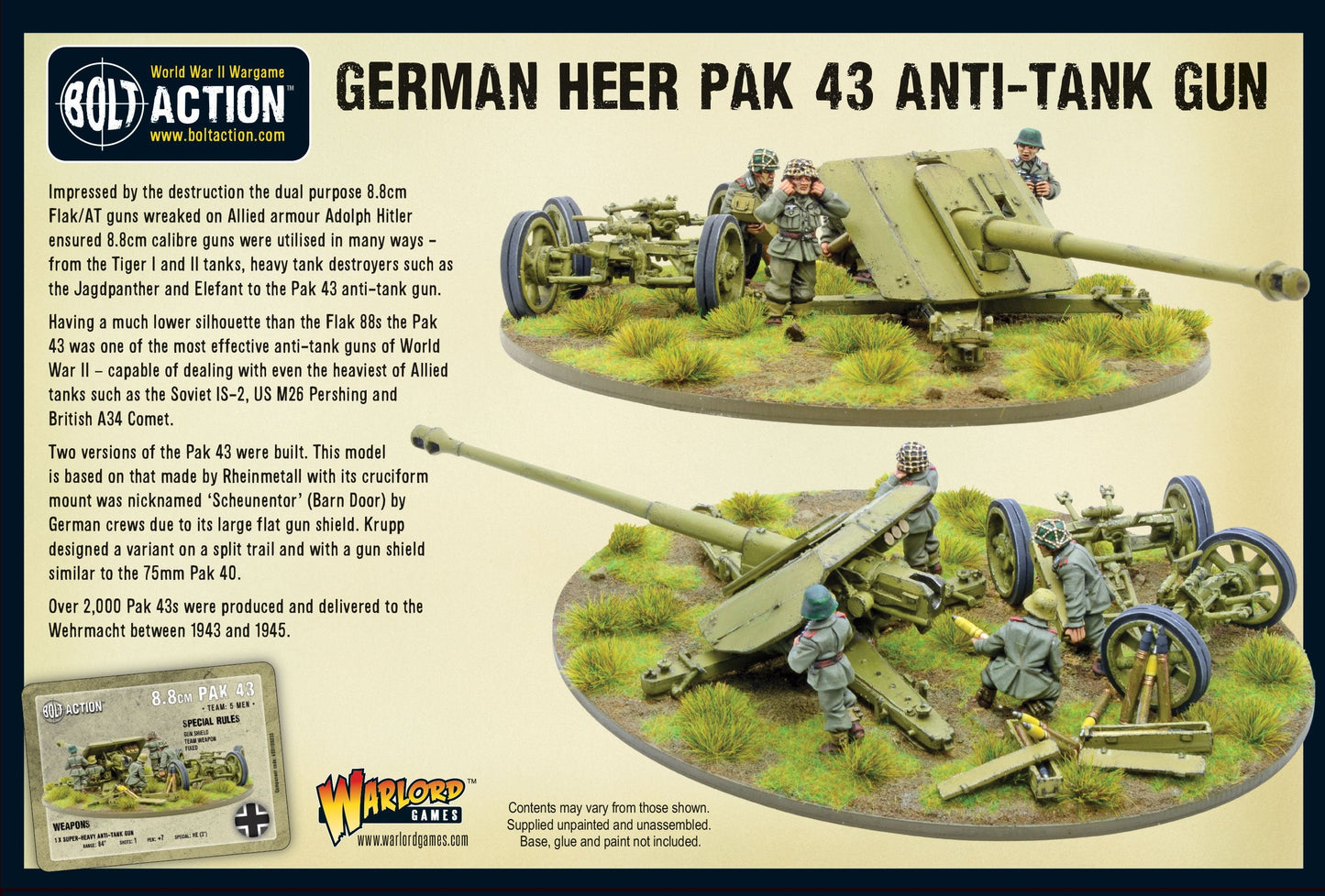 Bolt Action: German - German Heer Pak 43 anti-tank gun