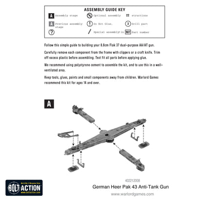 Bolt Action: German - German Heer Pak 43 anti-tank gun