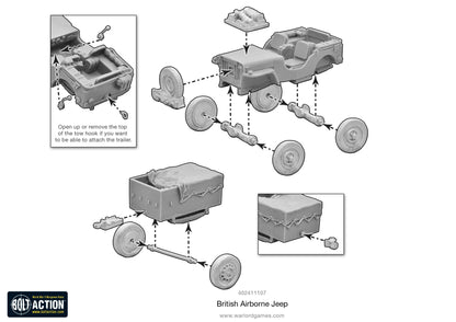 Bolt Action: British Airborne Jeep & Trailer