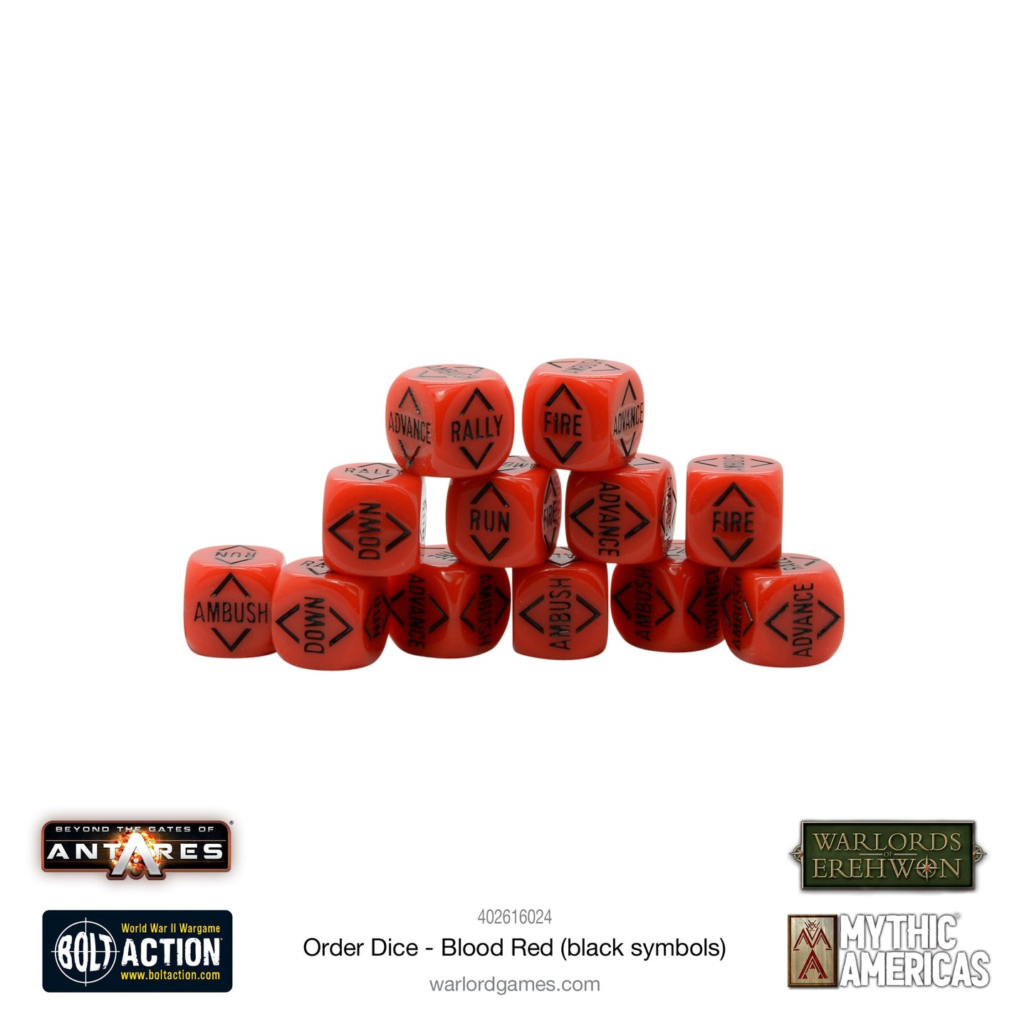 Gates of Antares: Order Dice - Blood Red (Black Symbols)