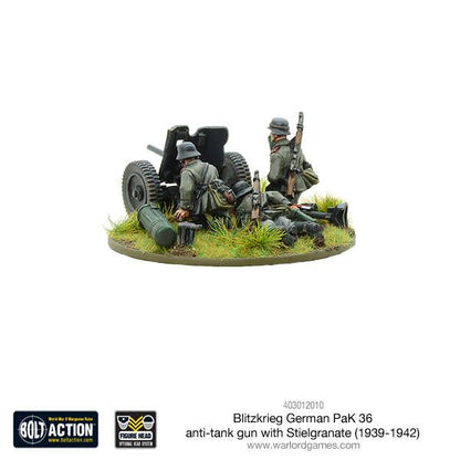 Bolt Action: German - Blitzkrieg German Pak 36 anti-tank gun with stielgranate