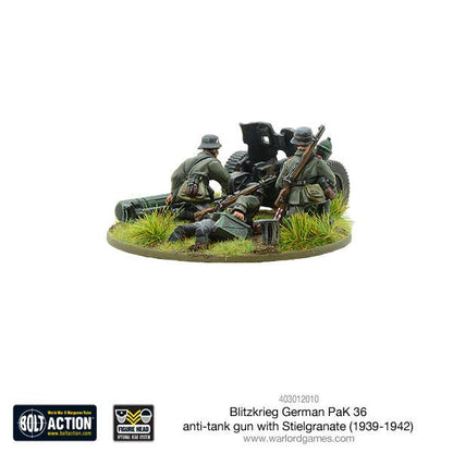 Bolt Action: German - Blitzkrieg German Pak 36 anti-tank gun with stielgranate