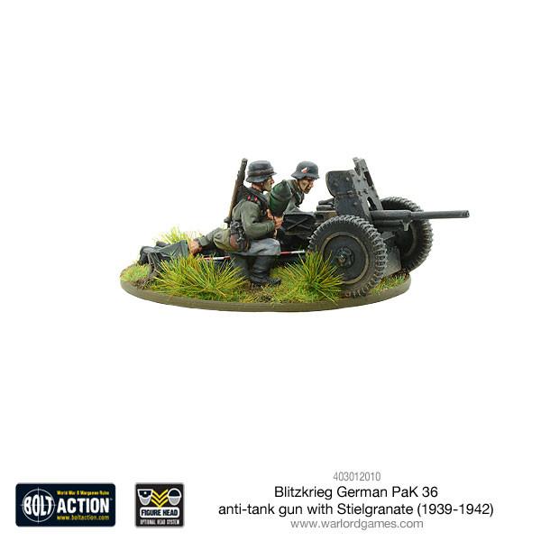 Bolt Action: German - Blitzkrieg German Pak 36 anti-tank gun with stielgranate