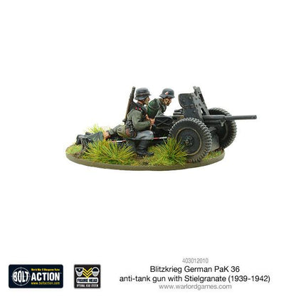 Bolt Action: German - Blitzkrieg German Pak 36 anti-tank gun with stielgranate