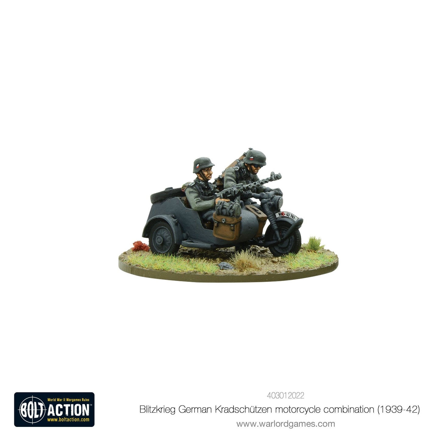 Bolt Action: German - Blitzkrieg German Kradschutzen Motorcycle combination (1939-1942)
