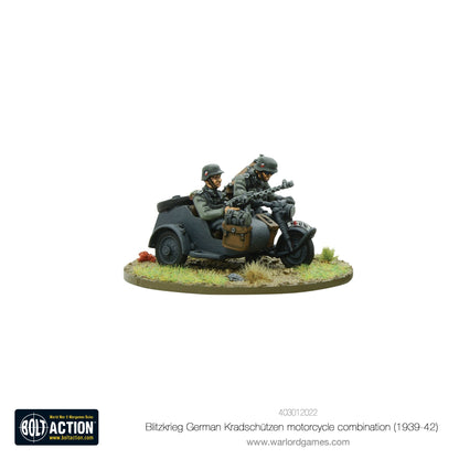 Bolt Action: German - Blitzkrieg German Kradschutzen Motorcycle combination (1939-1942)