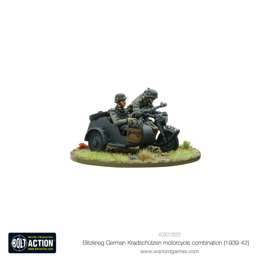 Bolt Action: German - Blitzkrieg German Kradschutzen Motorcycle combination (1939-1942)