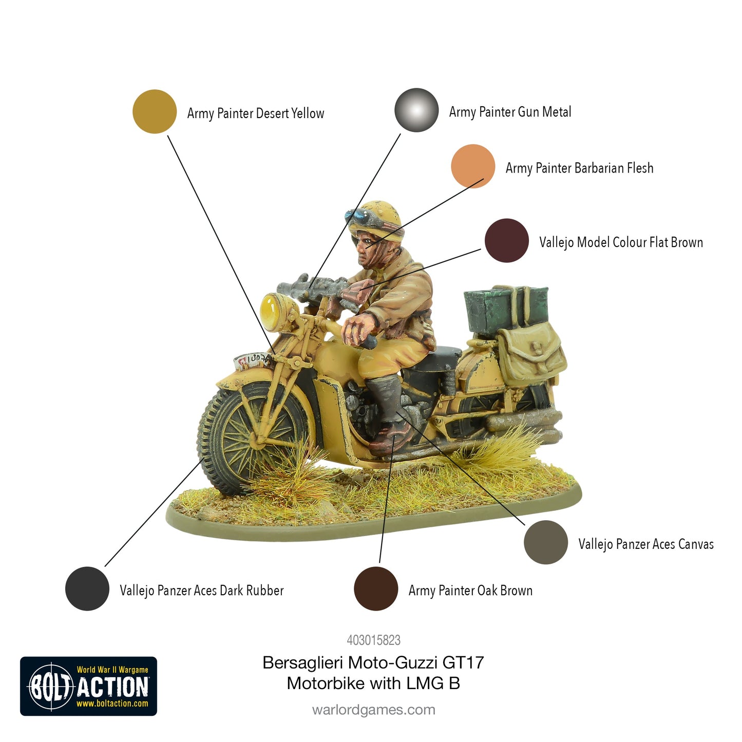 Bolt Action: Bersaglieri Moto-Guzzi GT17 Motorbike with LMG B