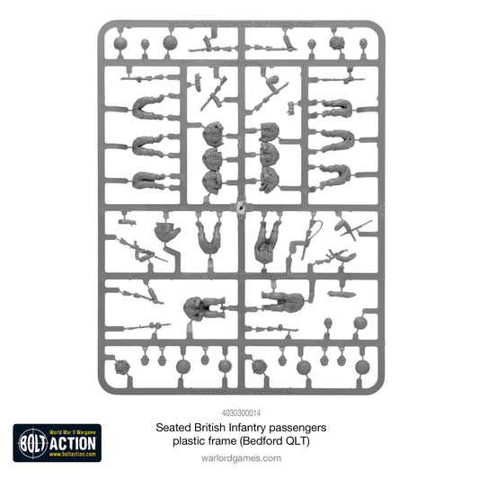 Bolt Action: Seated British Infantry Passengers Plastic Sprue (Bedford QLT)