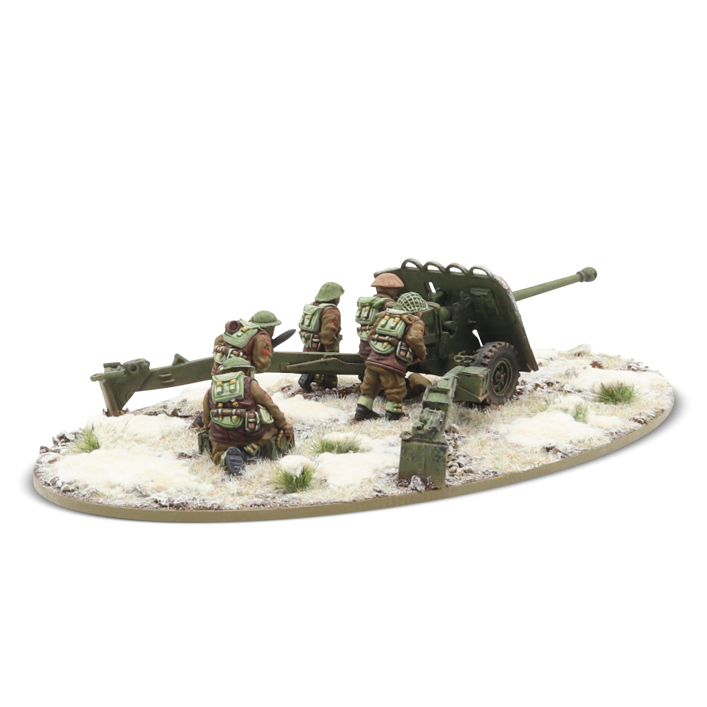 Bolt Action: 17 pdr anti-tank gun with British infantry (winter) crew