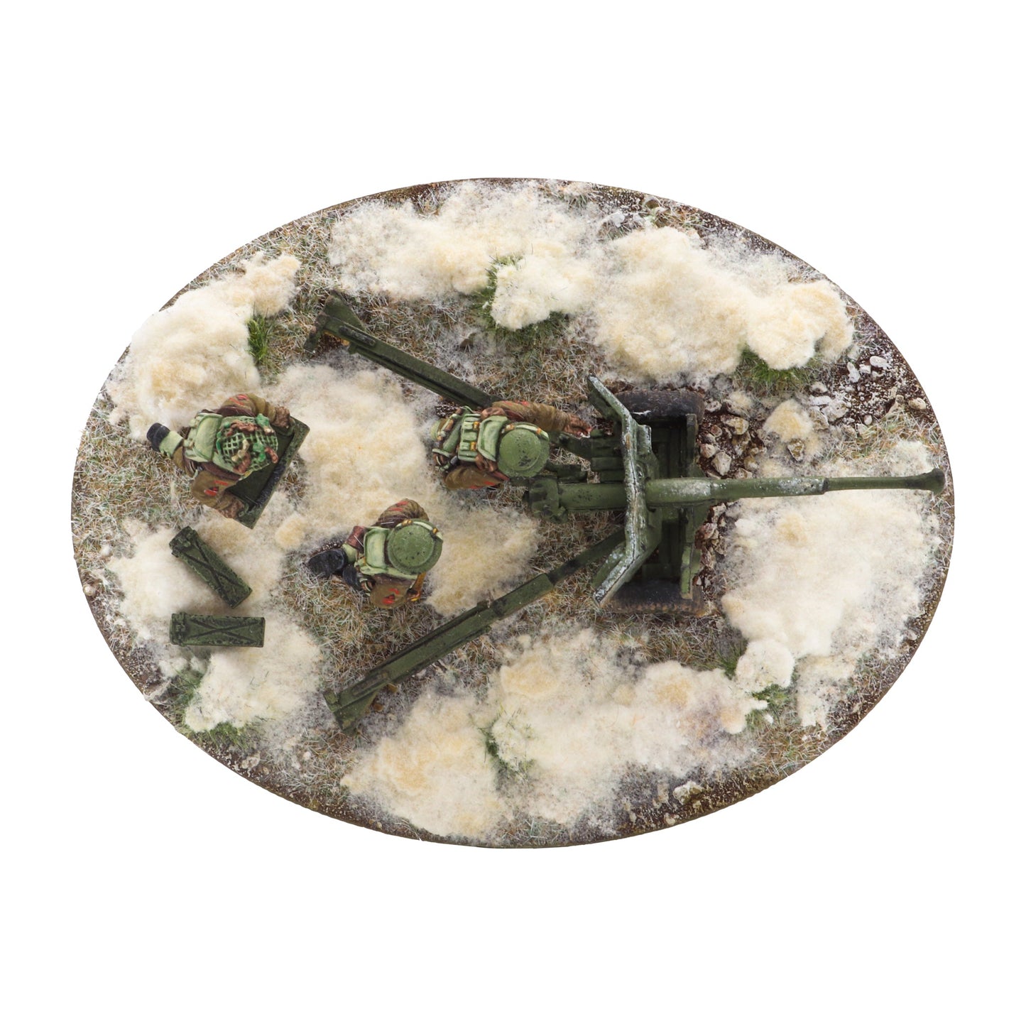 Bolt Action: 6 pdr anti-tank gun with British infantry (winter) crew
