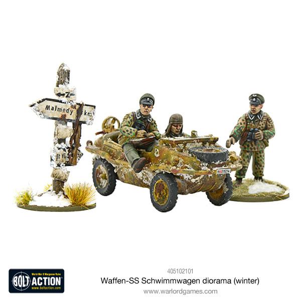 Bolt Action: German - Waffen-SS Schwimmwagen diorama (winter)
