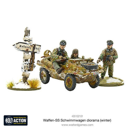 Bolt Action: German - Waffen-SS Schwimmwagen diorama (winter)