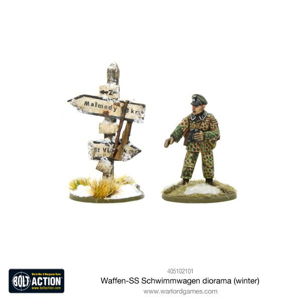 Bolt Action: German - Waffen-SS Schwimmwagen diorama (winter)