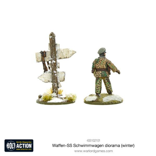 Bolt Action: German - Waffen-SS Schwimmwagen diorama (winter)
