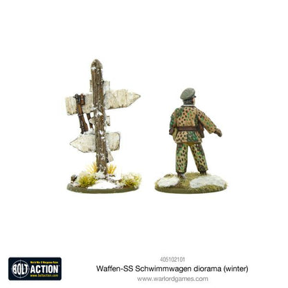 Bolt Action: German - Waffen-SS Schwimmwagen diorama (winter)