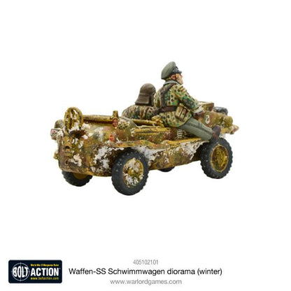 Bolt Action: German - Waffen-SS Schwimmwagen diorama (winter)