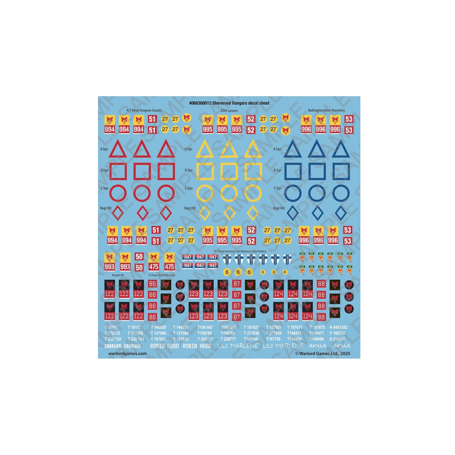 Achtung Panzer!: British Tanks - Sherwood Rangers Decal Sheet