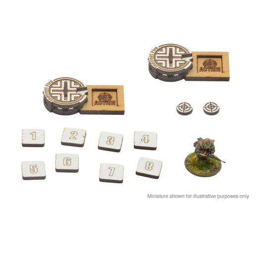 Bolt Action: German - MDF Artillery Zeroing In Markers - Germany