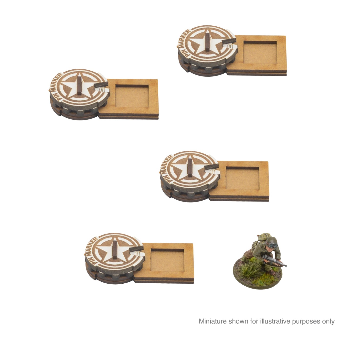 Bolt Action: USA - MDF Unit Pin Markers - USA