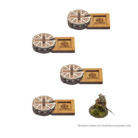 Bolt Action: MDF Unit Pin Markers - Great Britain