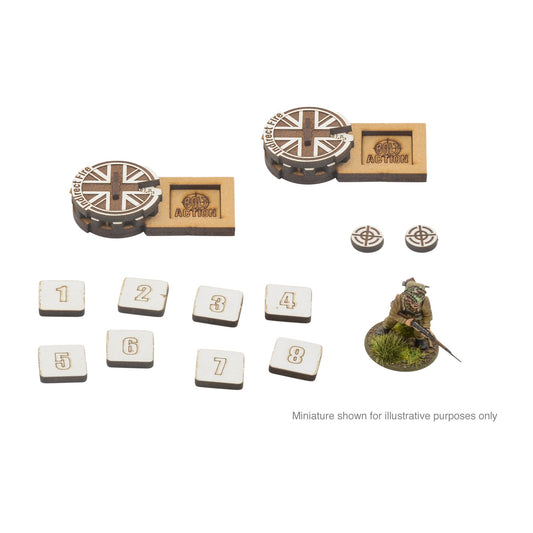 Bolt Action: MDF Artillery Zeroing In Markers - Great Britain