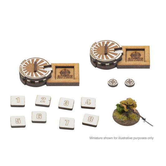 Bolt Action: Japan - MDF Artillery Zeroing In Markers - Japan