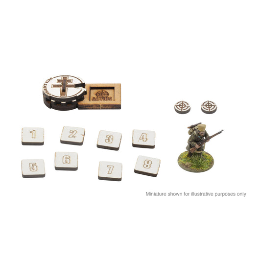Bolt Action: MDF Artillery Zeroing In Markers - Free French