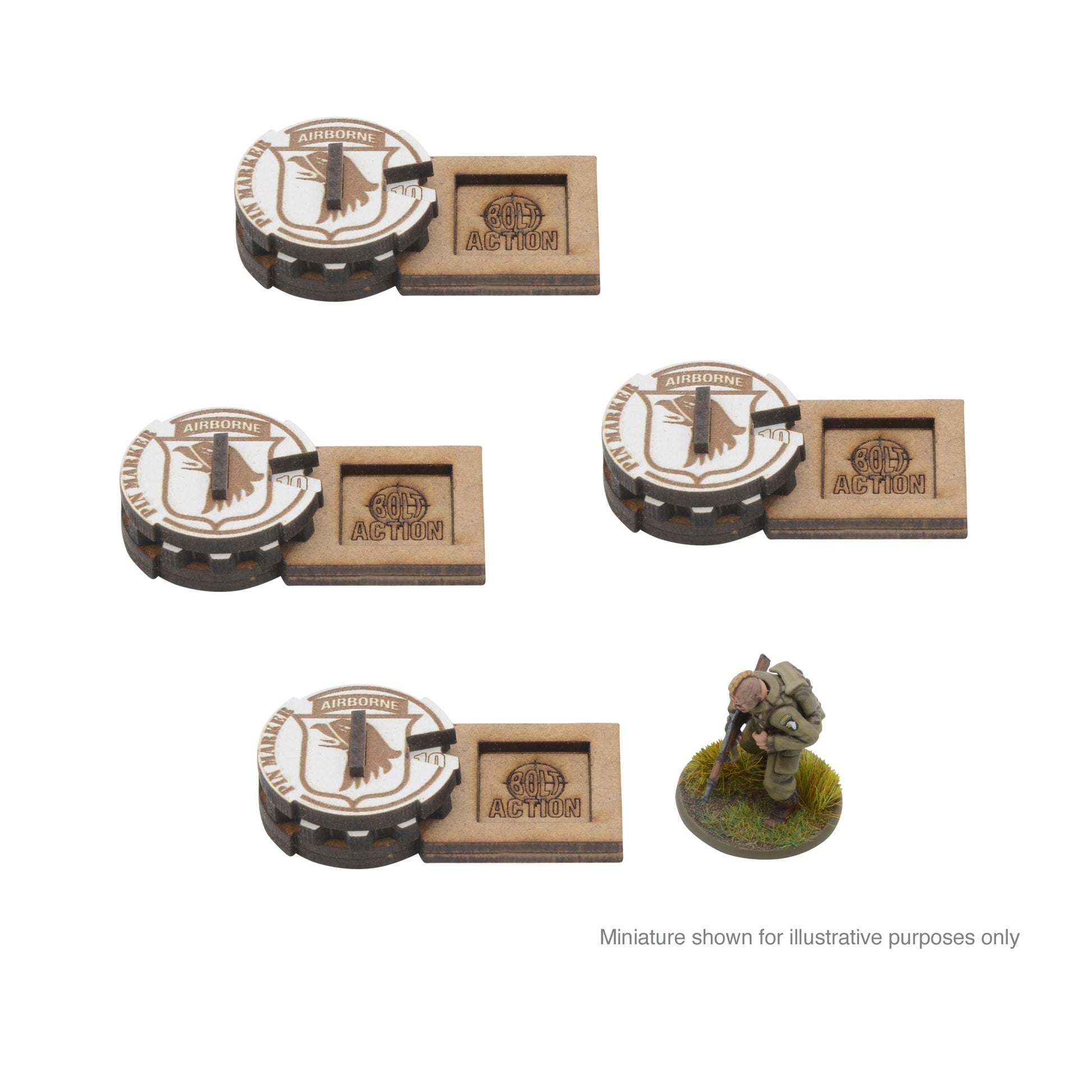 Bolt Action: USA - MDF Unit Pin Markers - 101st American Airborne 'Screaming Eagles'