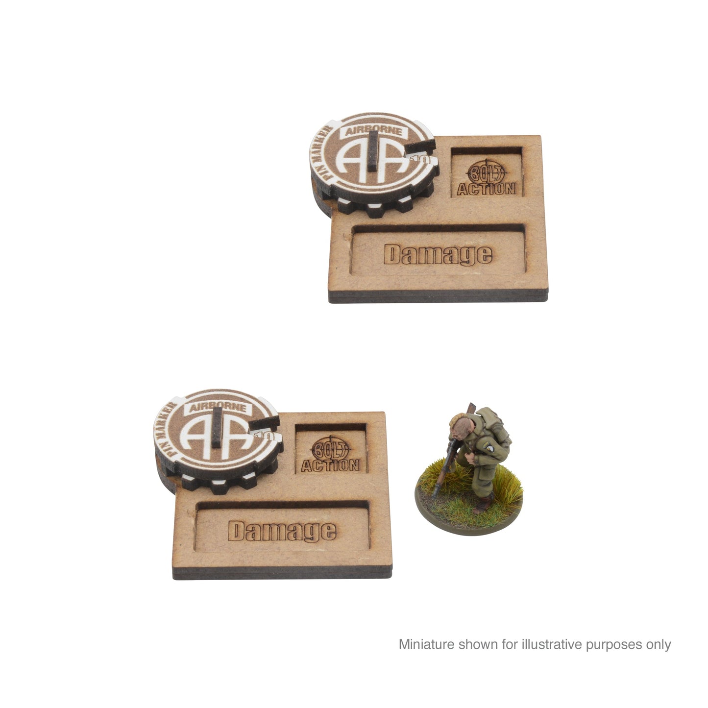 Bolt Action: USA - MDF Vehicle Pin Markers - 82nd American Airborne 'All American'
