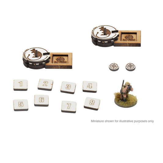 Bolt Action: MDF Artillery Zeroing In Markers - British 8th Army 'Desert Rats'