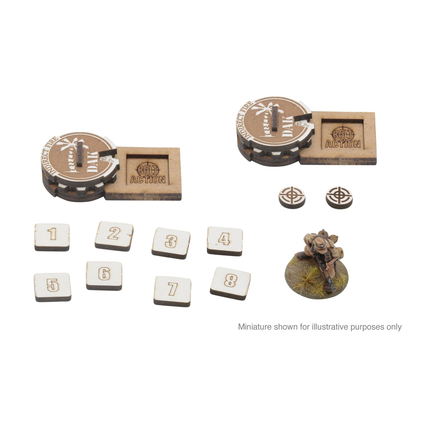 Bolt Action: German - MDF Artillery Zeroing In Markers - German ' Afrika Korps'