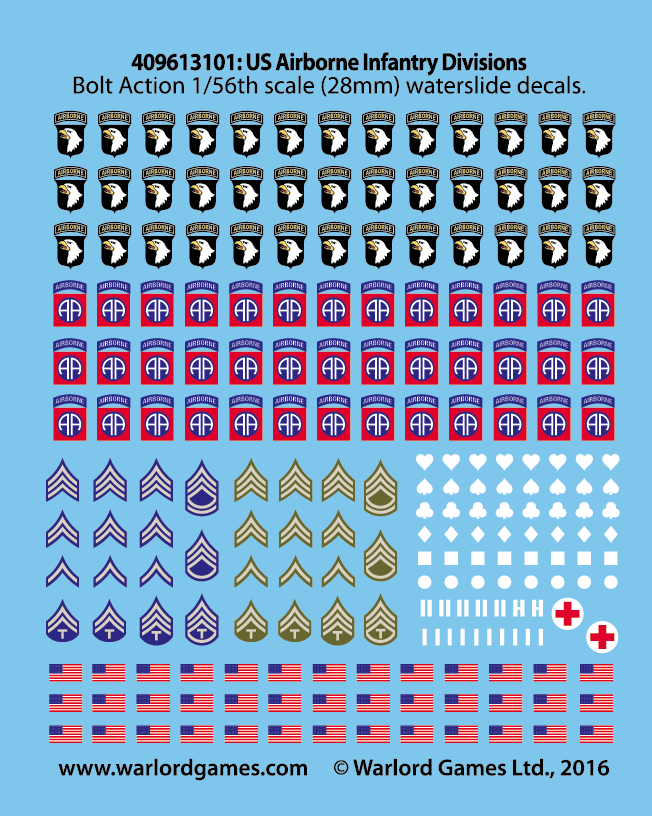 Bolt Action: USA - US Airborne decal sheet